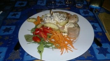 Flamberad fläskfilé i whiskysås.