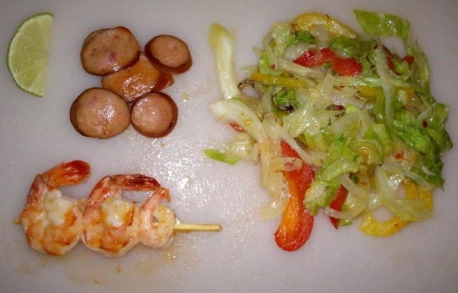 Marinerad scampi på smakfylld bädd.